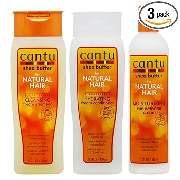Cantu Shea Butter Shampoo + Hydrating Conditioner + Activator Cream Set, 1302 g (Pack of 3)