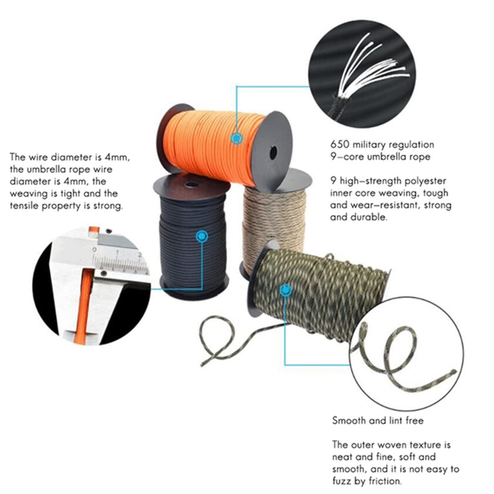 Paracord 1000ft Balit 550 Paracord Parachute Cord 501002001000 Mil Spec Paracord 10 | Kenya Nylon Paracord