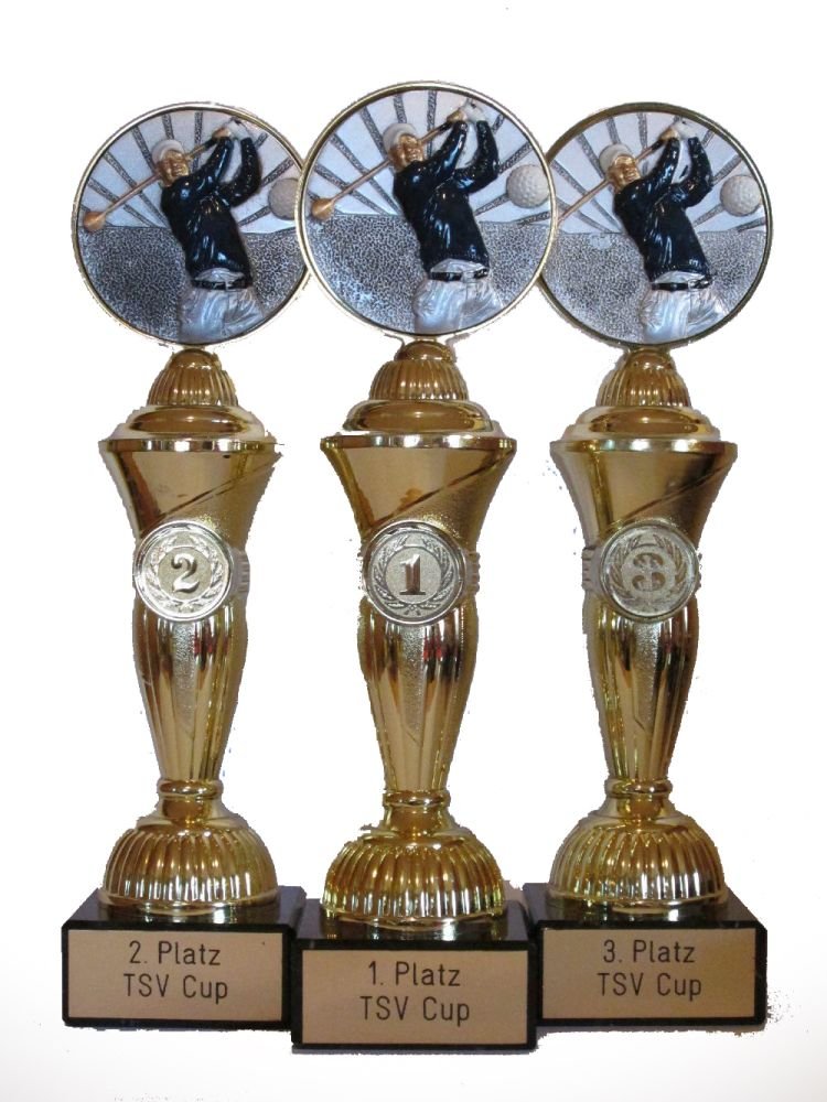 RaRu Golf-Pokale (3er-Serie) mit Wunschgravur