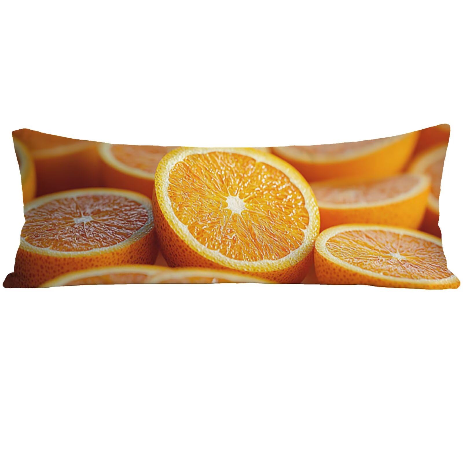 O0-661 poszewka na poduszkę, pomarańczowa, długa, owocowa, 180 x 60 cm, miękka, aksamitna poszewka na poduszkę do leżenia na boku i wsparcia macierzyństwa, dwustronna poszewka na poduszkę na łóżko