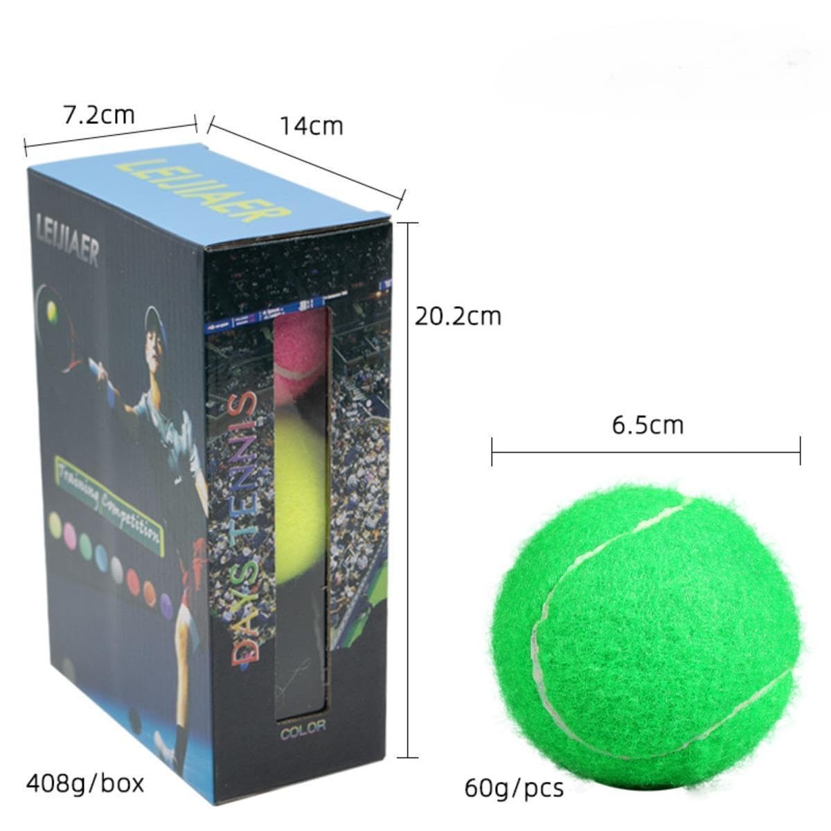 Amazon | Qialexicon プレミアムテニスボール 6個 カラフルな訓練用品