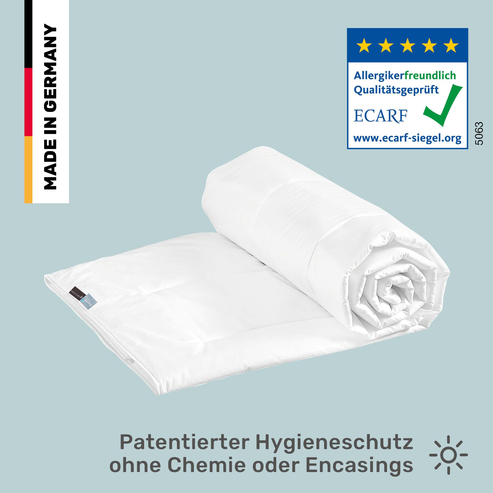 Centa-Star Allergiker Bettdecke 135x200 Sommer - Klinisch getestet - Leichte Sommerdecke für Allergiker, Bettzeug Made in Germany, Leichtsteppbett, Oberbett | antiallergisch