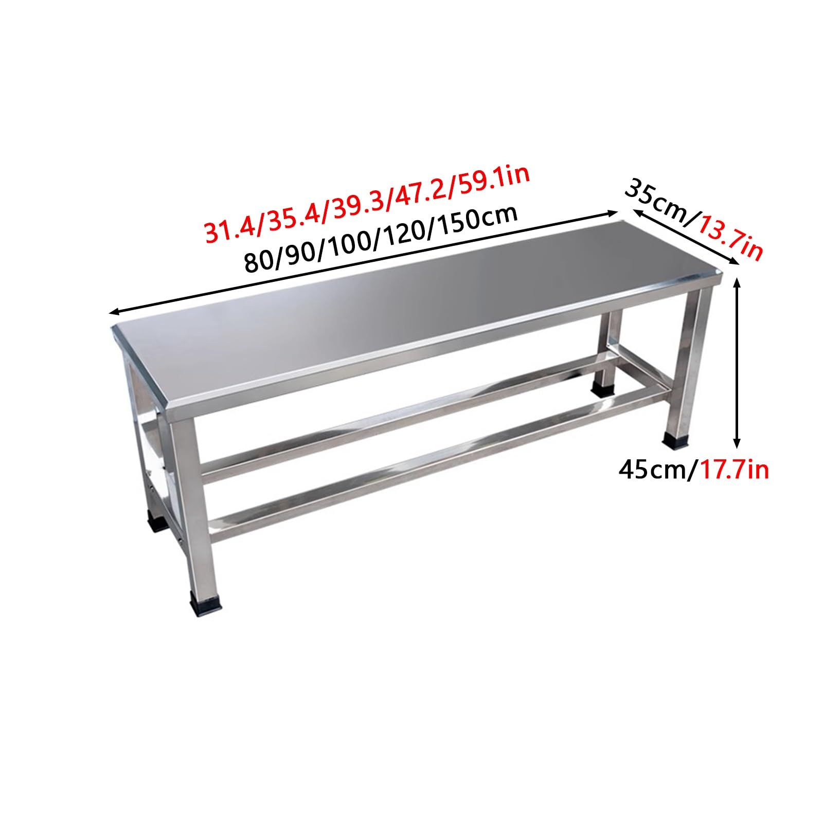 Banco de jardín de acero resistente a la intemperie con estante Sto – Asiento de patio para zapatos y plantas – perfecto para par y terrazas (80 x 35 x 45 cm)