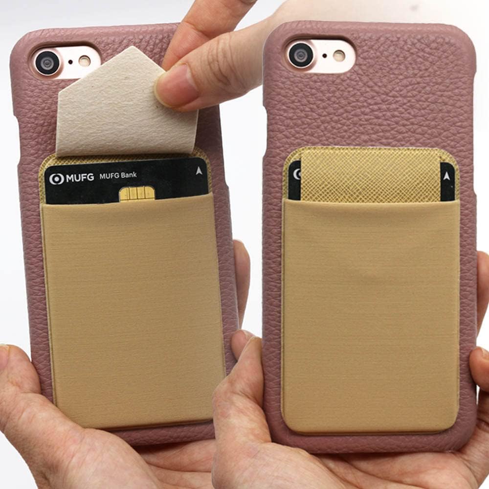 スマホカードケース 貼り付け スマホポケット カードポケット カード収納 背面ポケット カード入れ ICカードケース 背面収納 軽量 スリム 韓国 シンプル iPhone対応 Galaxy対応 Xperia対応 スマホ最新機種対応 BEIGE