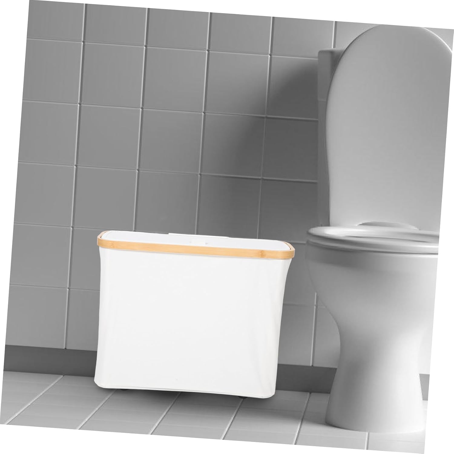 Alipis Toilet Paper Storage Basket with Bamboo Lid Chic Organizer for Bathroom and Stylish Toilet Paper Holder for Versatile Use Home Decor Beige