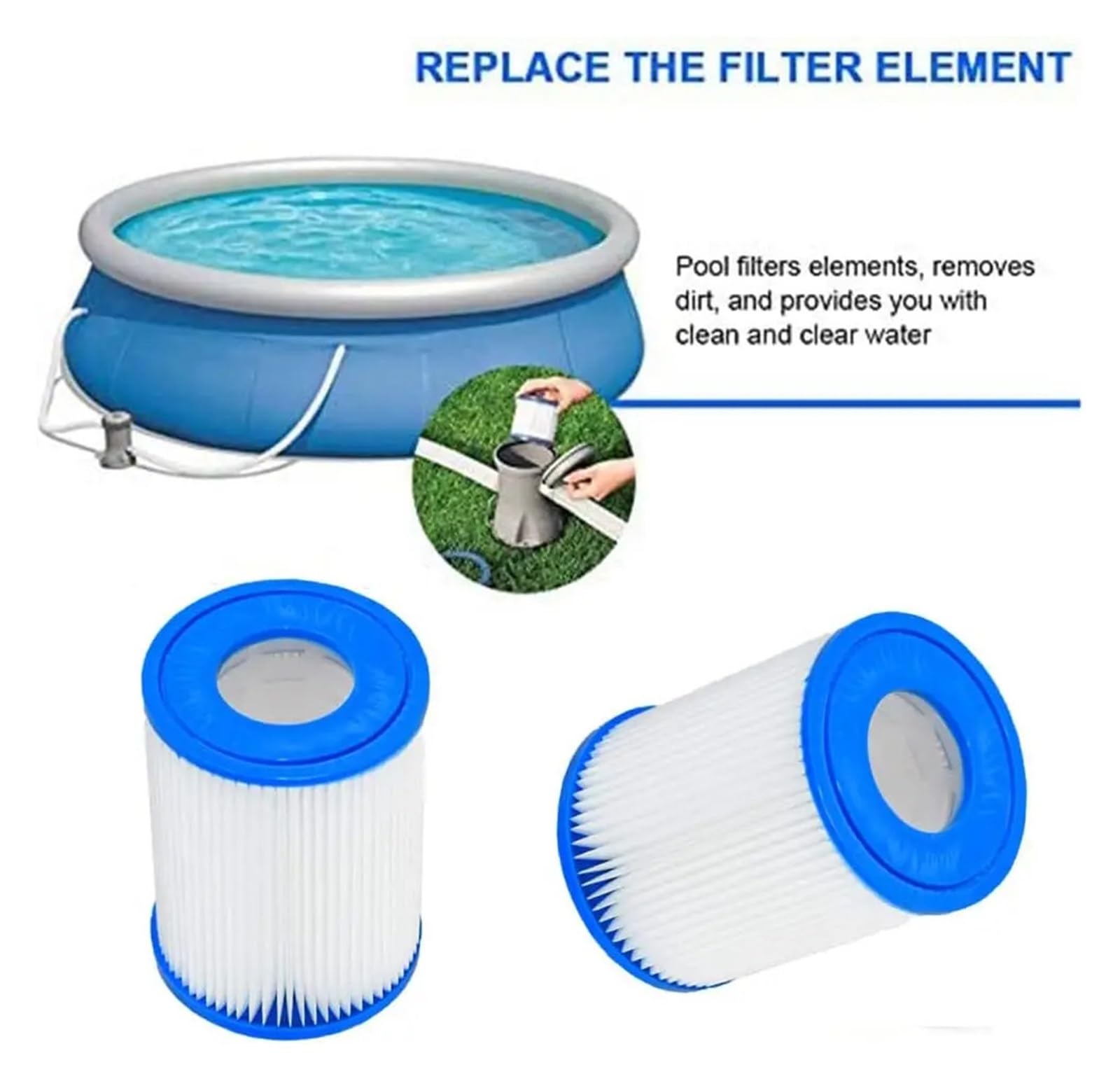 Cartuccia Filtro Tipo II, Cartuccia Filtro For Spa Da Piscina, Compatibile Con Bestway Flowclear II, Compatibile Con Lay Z Spa, 58094, 58383, 58386, 58117, 58386GS(6PCS)