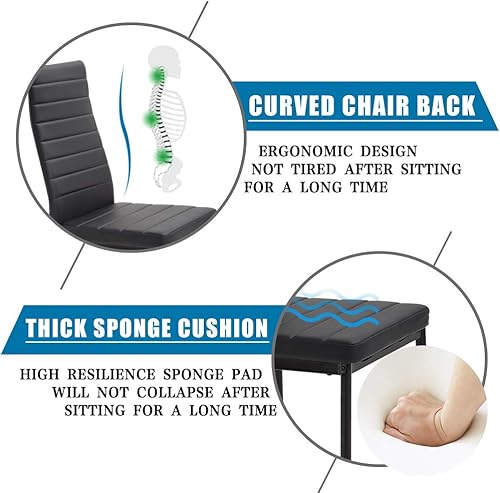 Miniatura 2 de FDW Juego de comedor para espacios pequeños mesa rectangular y 4 sillas muebles modernos para el hogar