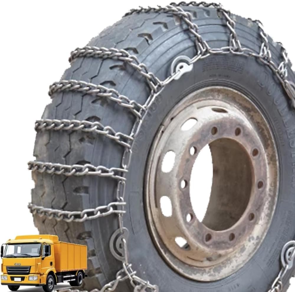 Set of 2 Snow Chains for Trucks & SUVs – Reinforced Anti-Skid Chains –Easy On and Off for Ice & Snow 9mm 245/70R19.5 9mm 9.00-20