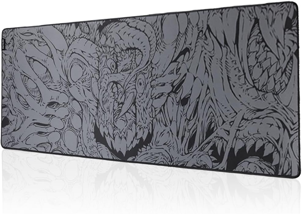 META PCS - Hyperbeast Extended Gaming Mousepad - Full Desk Coverage - Smooth Polyester - Anti-Slip Rubber, Durable - Waterproof | Black/Grey