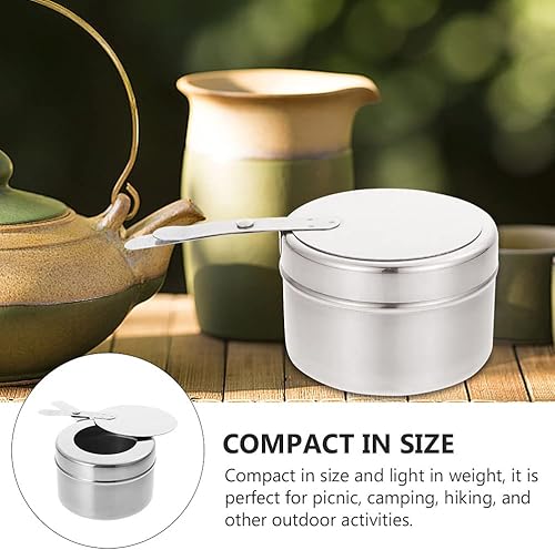 Miniatura 9 de Cabilock 2 soportes de combustible para rozaduras con cubierta, soporte de combustible de acero inoxidable para platos de rozaduras, caja de