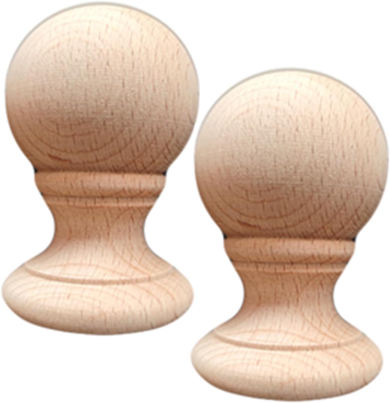 Post Cap Wooden Spherical Acorn Top Fence Finials Cover for Villa Stair Mailbox Deck 2 Pack 10cm Fence Post Cap for Dock and Piling Protection