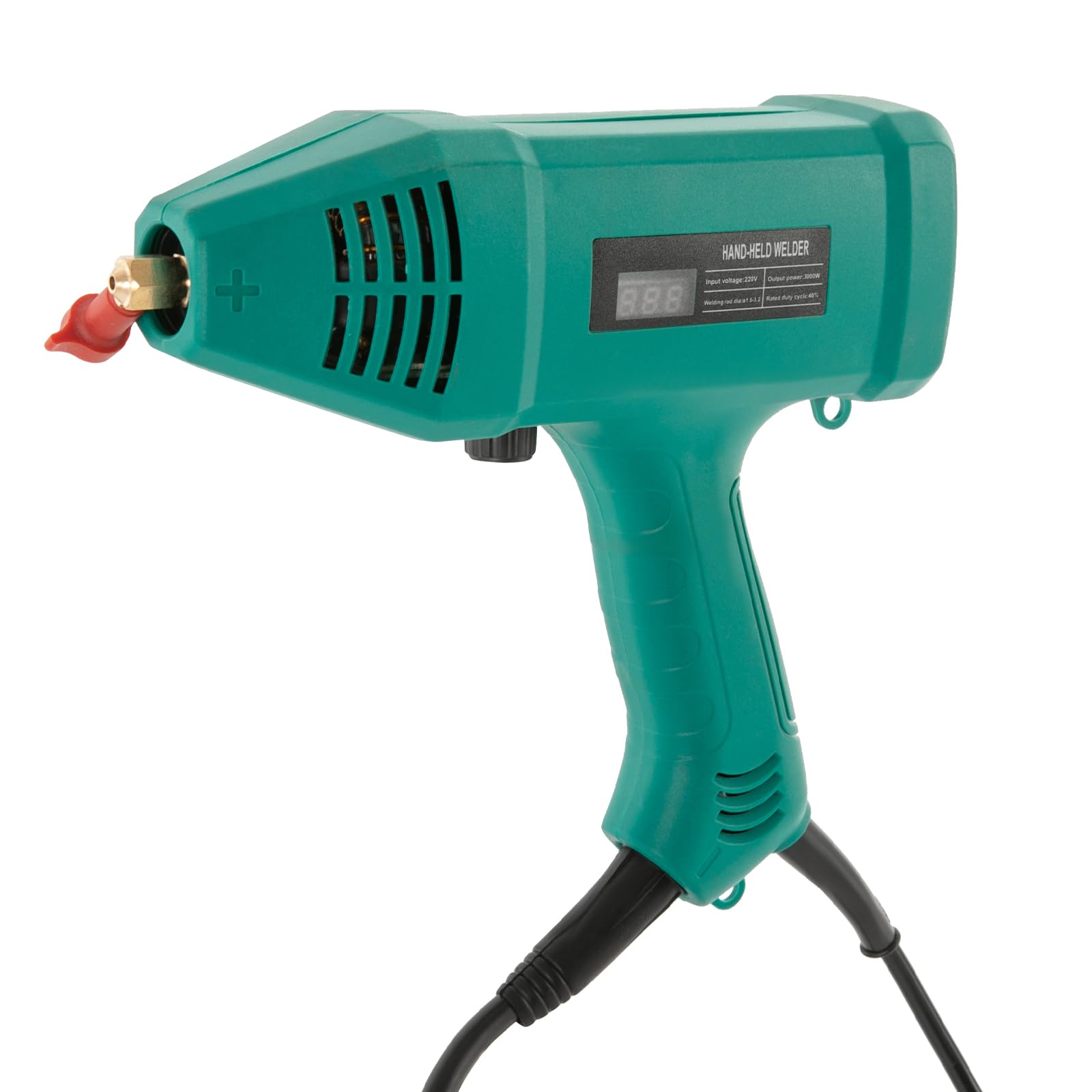 Przenośna spawarka ręczna 220 V/3000 W, spawarka łukowa, cyfrowy pistolet spawalniczy z wyświetlaczem LED