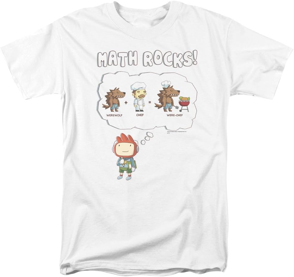 Scribblenauts Puzzle Action Drawing Video Game Math Rocks Adult T Shirt Tee
