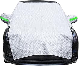 JUTTAUTO Car Frost Windscreen Cover for Winter, Large Half Car Screen Cover Sun UV Ice snow Protector Car Front Windshield Sunshade Cover with Hooks and Mirror Reflective Stripes for Cars SUVs
