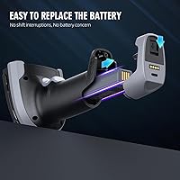 Vista 5 de TEEMI Escáner de código de barras industrial Bluetooth 2D con sensor de megapíxeles de alta resolución, lector de mano, diseño industrial