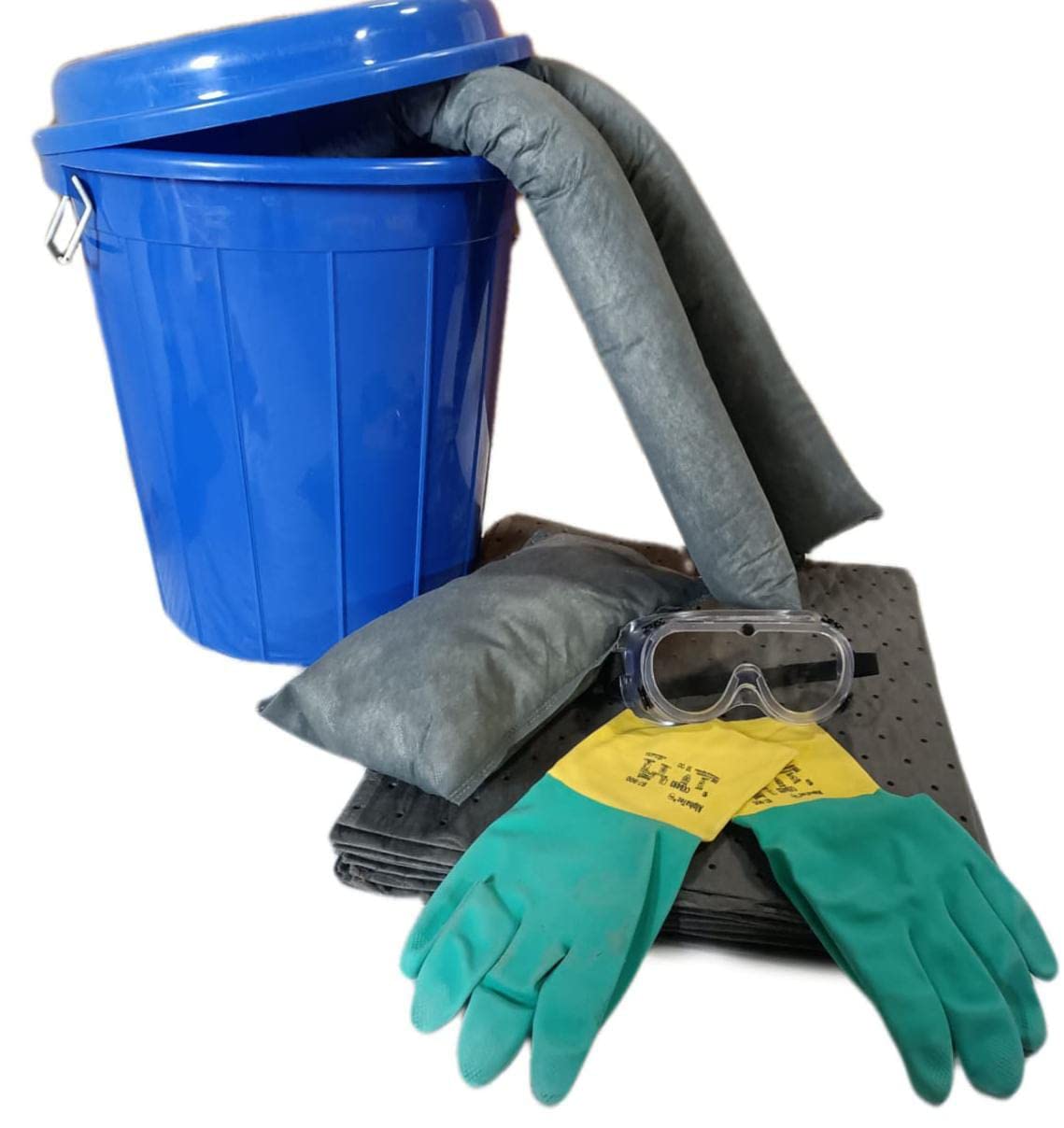 TECHNOSPILL Universal Spill Kit 20 LTR Blue Bucket Bin .(Absorb all
