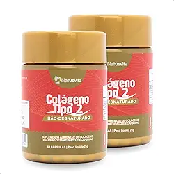 Colágeno Tipo 2 Não Desnaturado. 40mg por Cápsula. (2 und. 120 cápsulas)