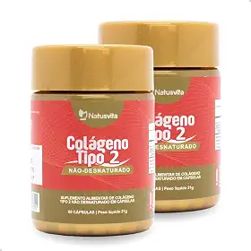 Colágeno Tipo 2 Não Desnaturado. 40mg por Cápsula. (2 und. 120 cápsulas)