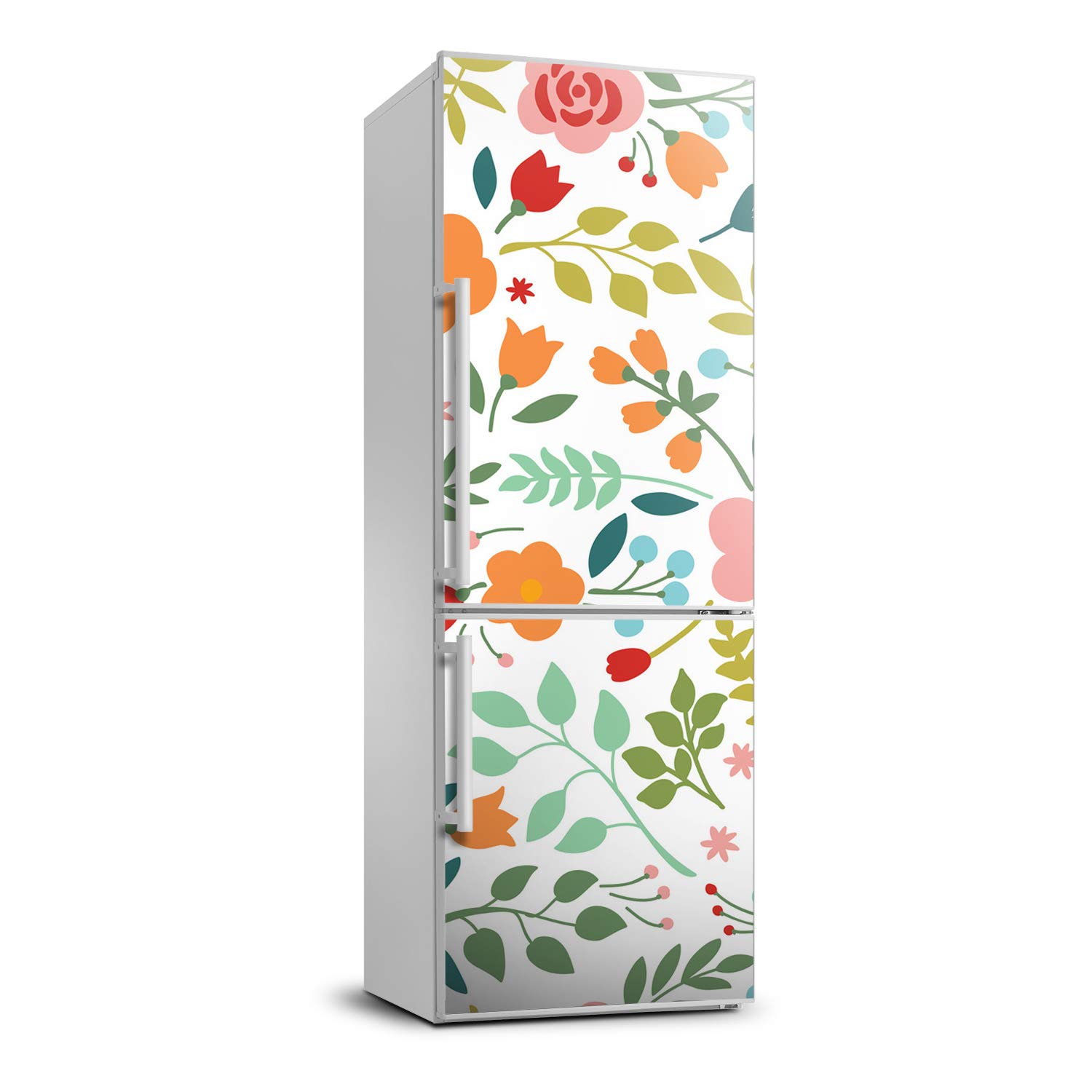 Pegatina de refrigerador autoadhesiva de 60x180 cm con diseño floral para pared