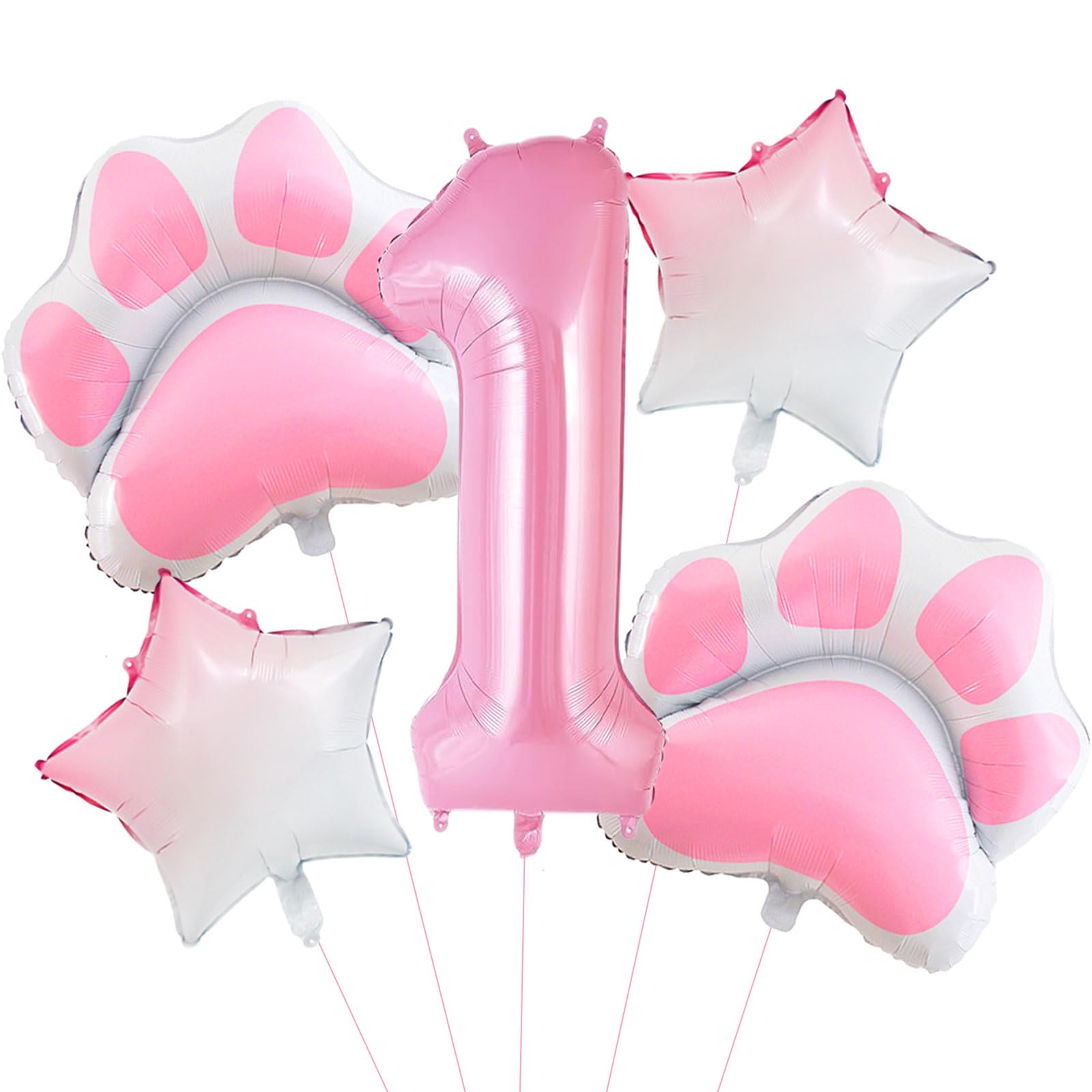 Pink Paw Print Balloons 40 Inch Pink 1 Balloon for Cartoon Dog Themed Birthday Party Decorations