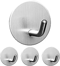 Hooks, Adhesive Wall Hook, Load Capacity 11.0 lbs (5 kg), Wall Mounted, Non-Scratch, Bag, Storage, Towel Hook, Entrance Door Hook, Stainless Steel, Rustproof, Waterproof, Durable, Double Use,