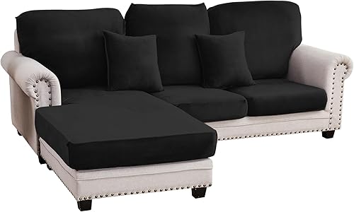 Miniatura 52 de Funda para sofá, funda de cojín de terciopelo elástico de 2 piezas, funda elástica lavable para asiento o respaldo, fundas de asiento de sofá para