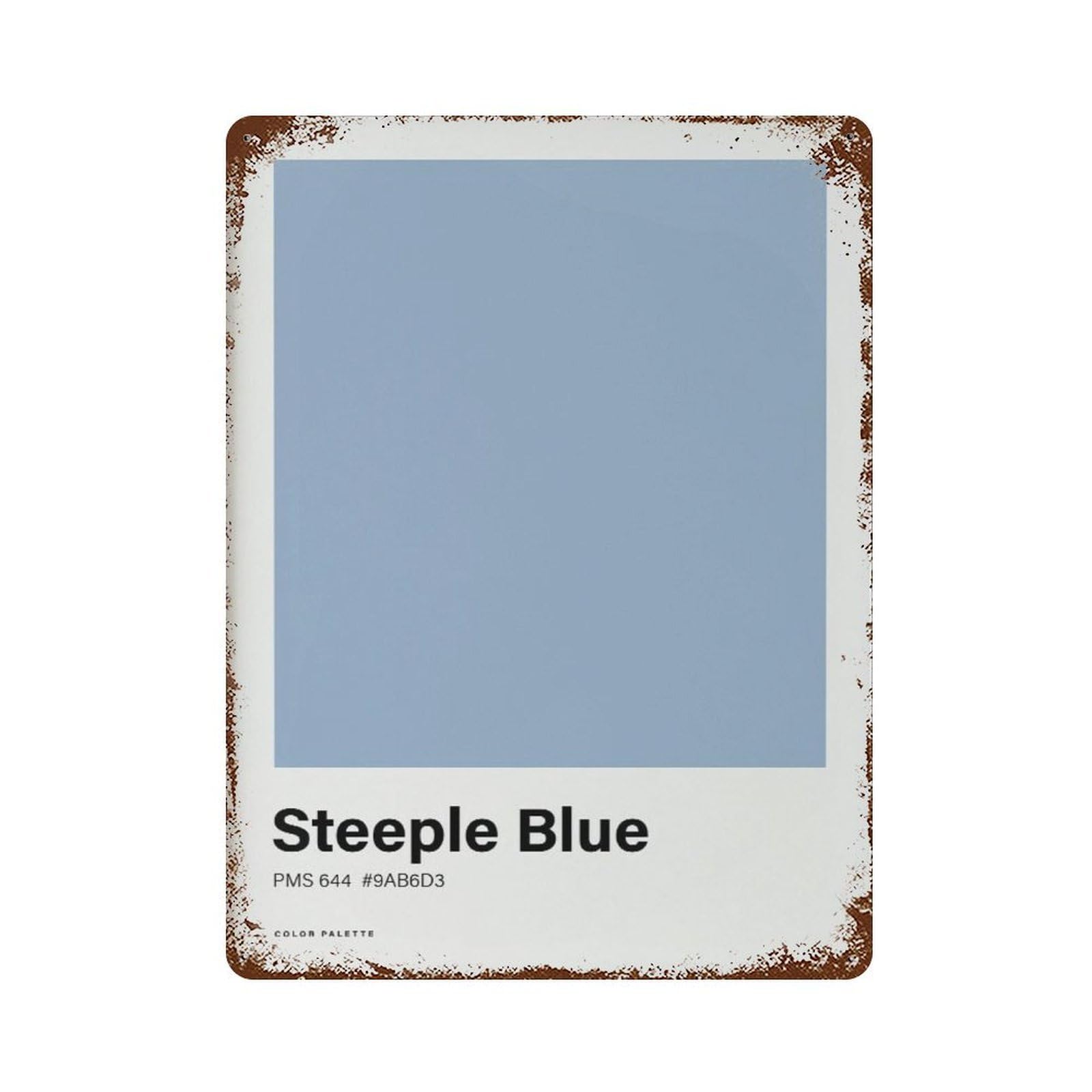 xiaoxiaoshen Steeple Blue Color Palette Minimalist Nordic Wall Decor Art Metal Tin Poster Modern Home Decor Art Home Bar Shop Decorations Vintage Sign 40x30cm