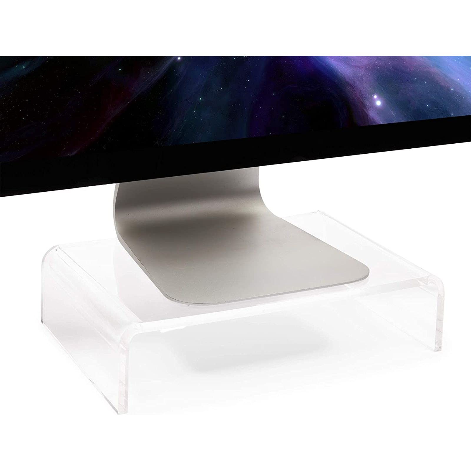 Juvale Acrylic Computer Monitor Stand, Clear Display Riser (12.1 x 8 x 3 in)