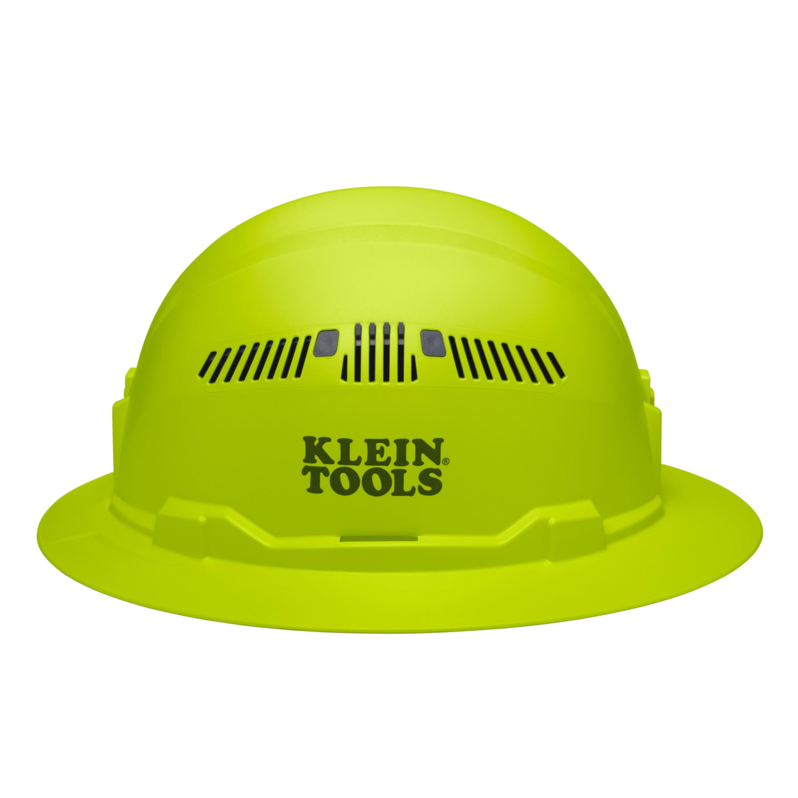 Klein Tools 60911 Casco duro, ventilado, estilo de ala completa, acolchado, banda de sudor resistente al olor, alta visibilidad, lima