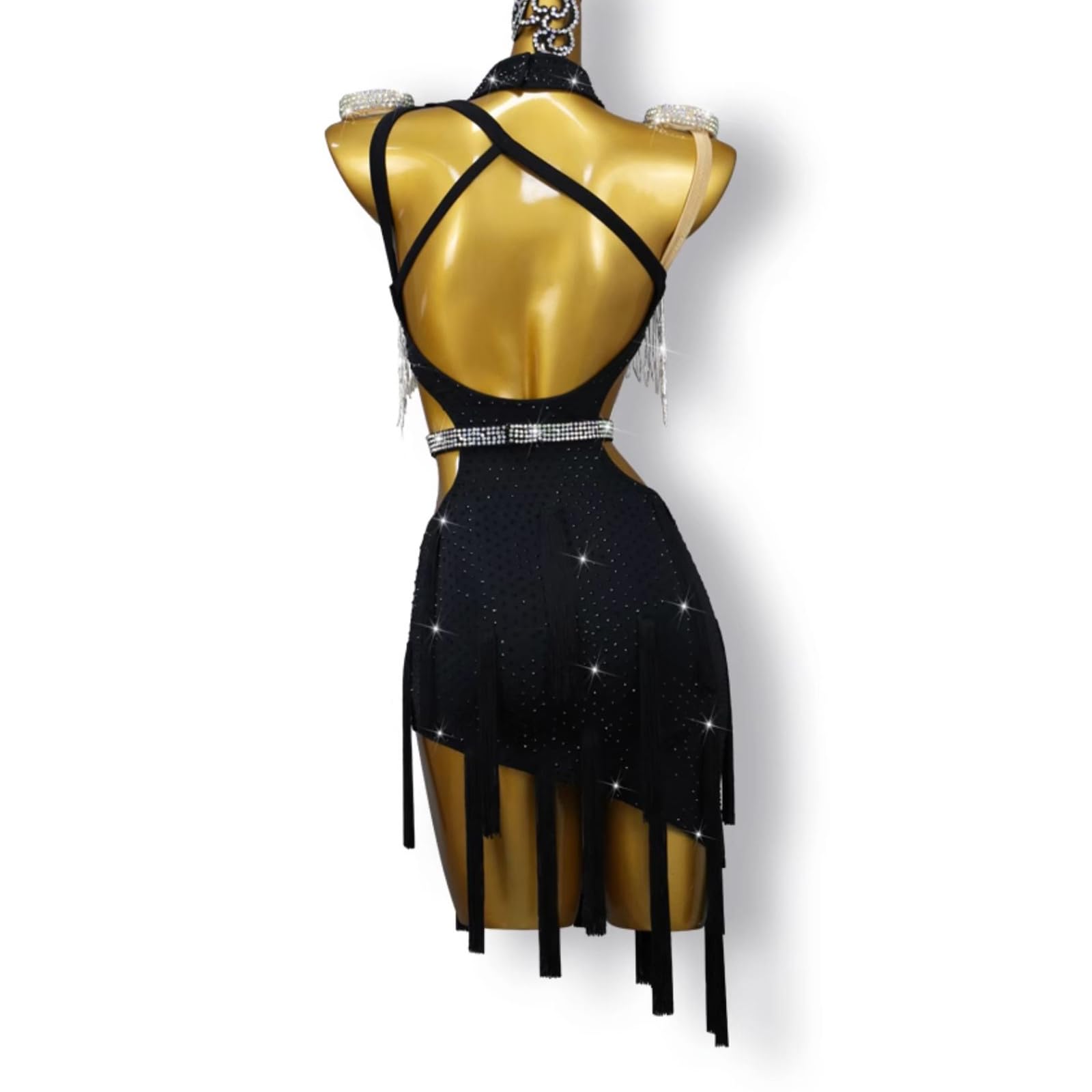 Lateinisches Tanzkleid Damen Fransen Latein Tanzkleider Für Frauen Weißes Latein Turnierkleid Ballsaal Rückenfrei Salsa Samba Rumba Chacha Kostüm Geschenke Für Frauen