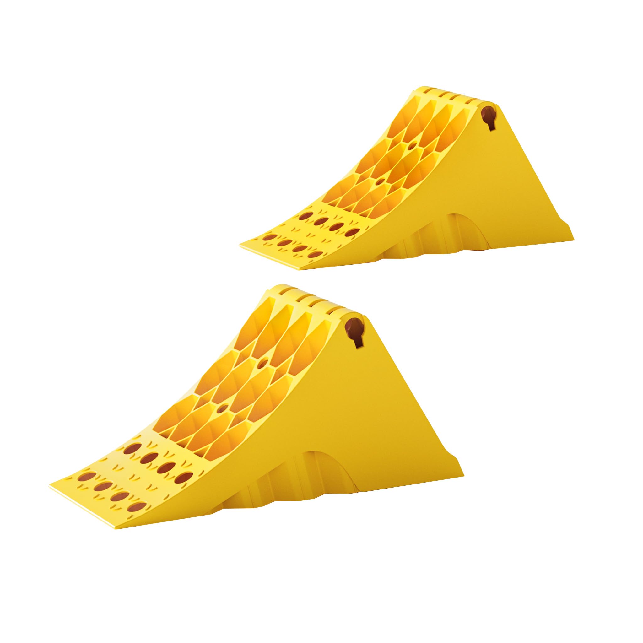 Wiltec Set of 2 Wheel Chocks max. 6.5 t per pair 478 x 200 x 230 mm HDPE Wheel Wedges for Cars, Trailers and Caravans Robust Tire Chocks for Secure Grip on Various Surfaces