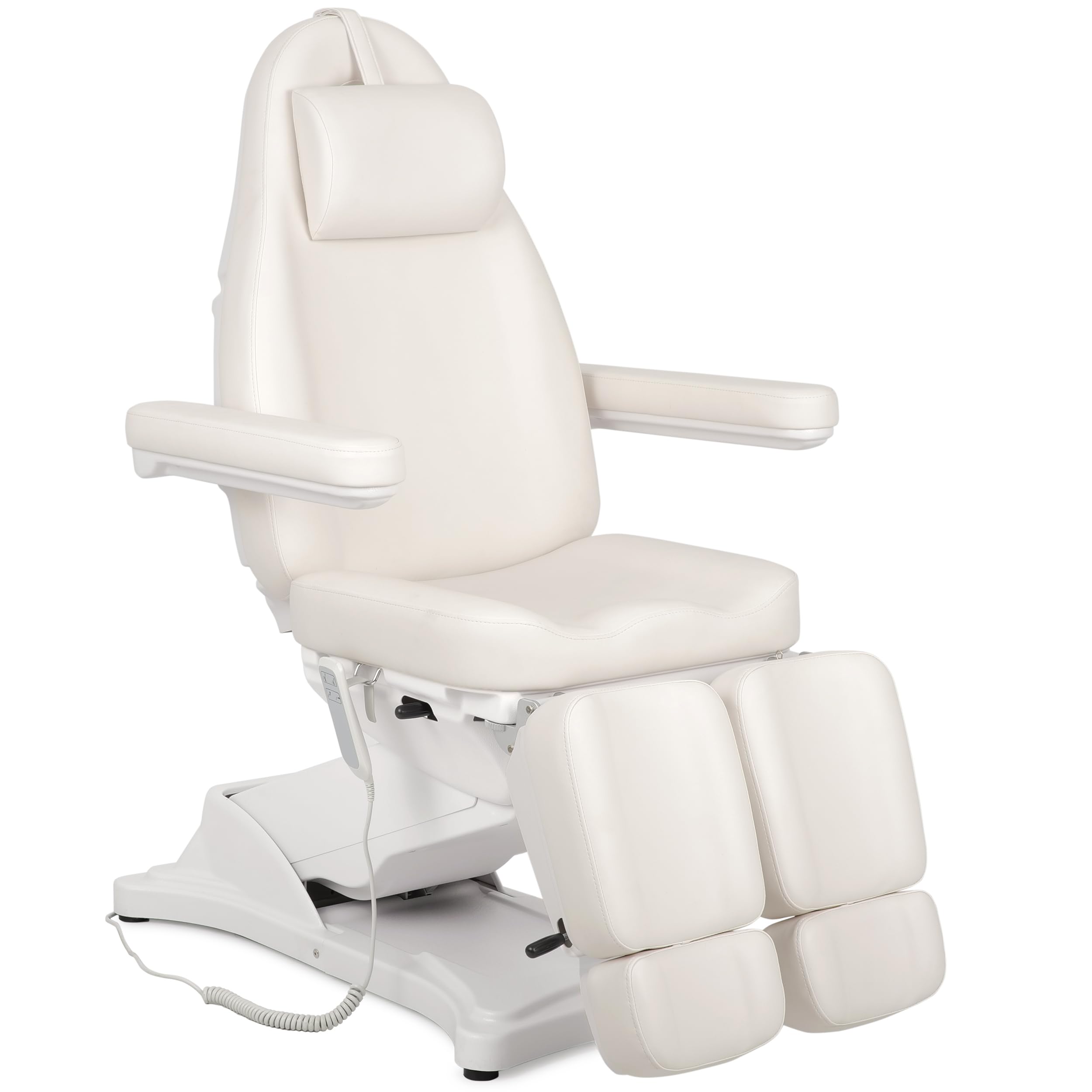 HABYS Elara PRO 6P Kosmetikliege Massageliege Kosmetiksessel Kosmetikstuhl | Höhenverstellbar Elektrisch | 185 x 57 cm | Weiß