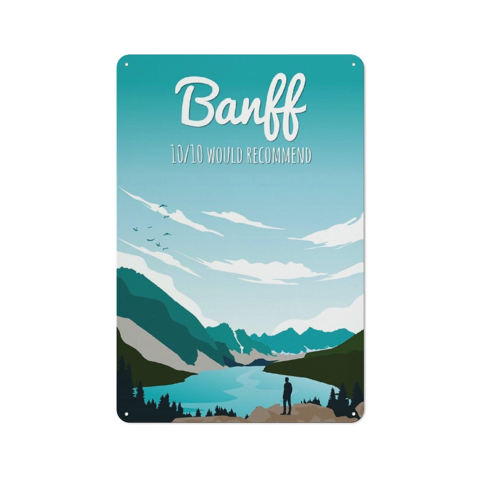 Junmoney Style-15 Smart Banff Canada Travel Office Metal Sign 30X20cm, Creative Space Decor For Home Office, Reading Corner Or Bedroom