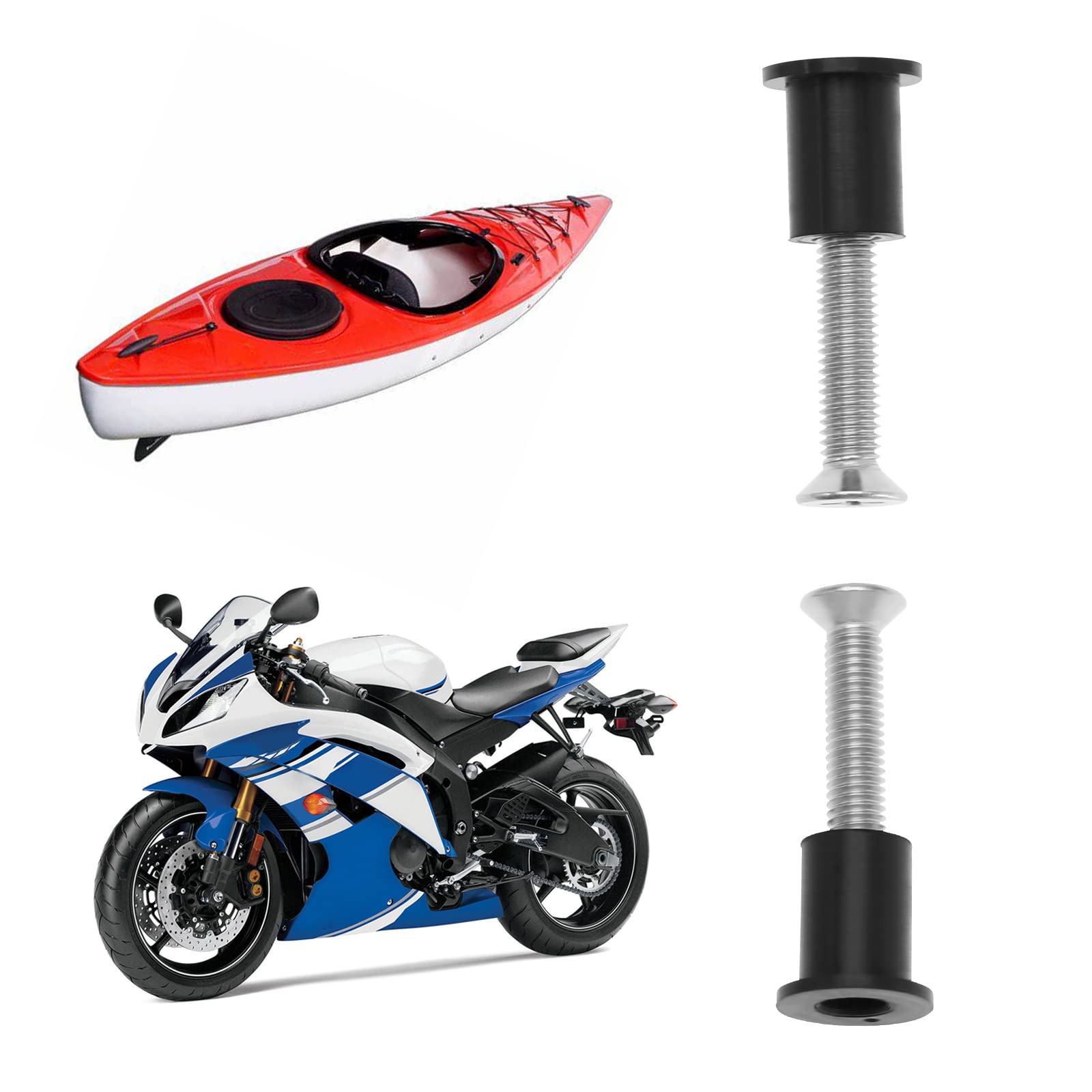 YINETTECH M5 Brunnenmuttern-Set 12 Stück | Edelstahl Schrauben Set Für Motorrad & Kajak