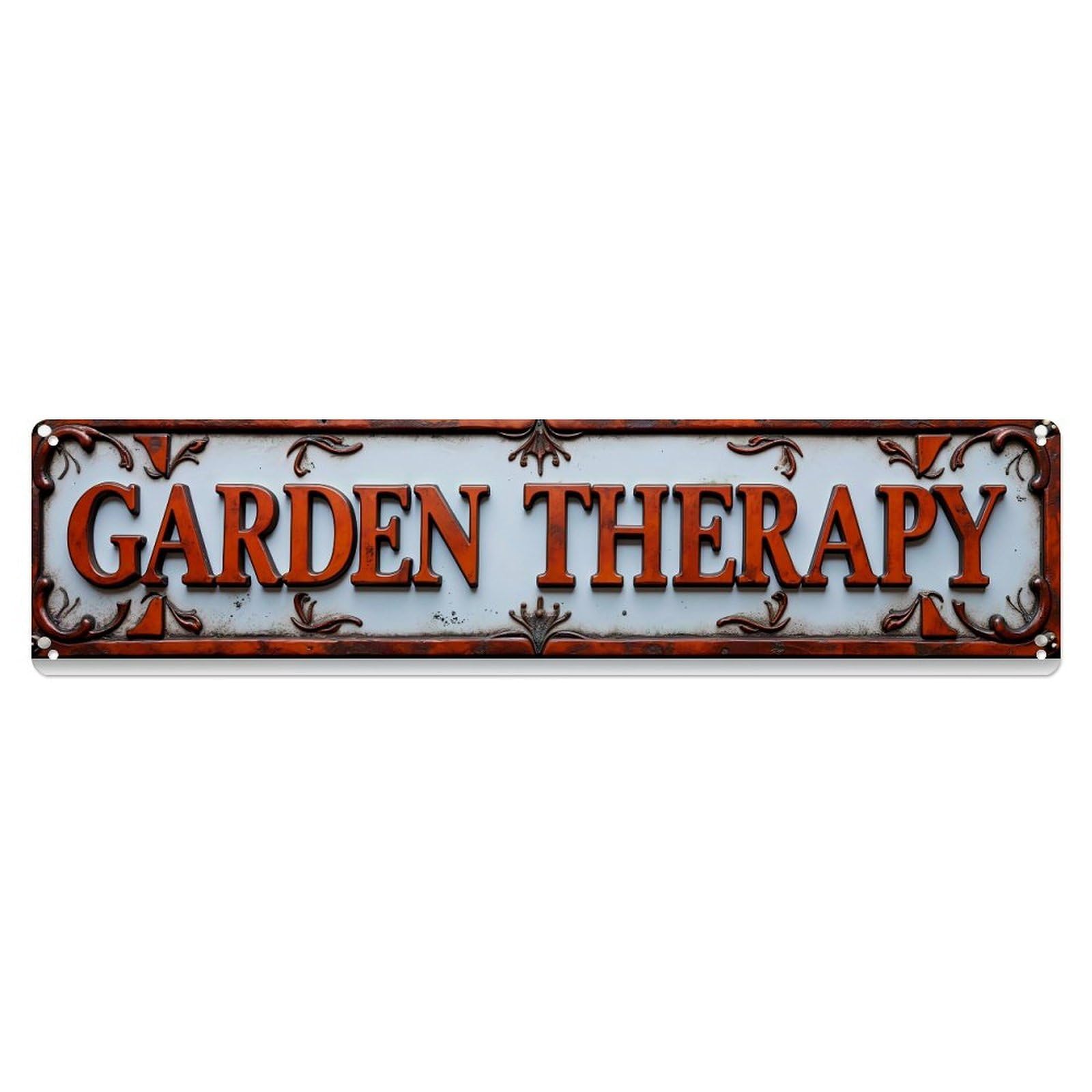 Garden Therapy Sign Pattern Metal Tin Sign Plaque
