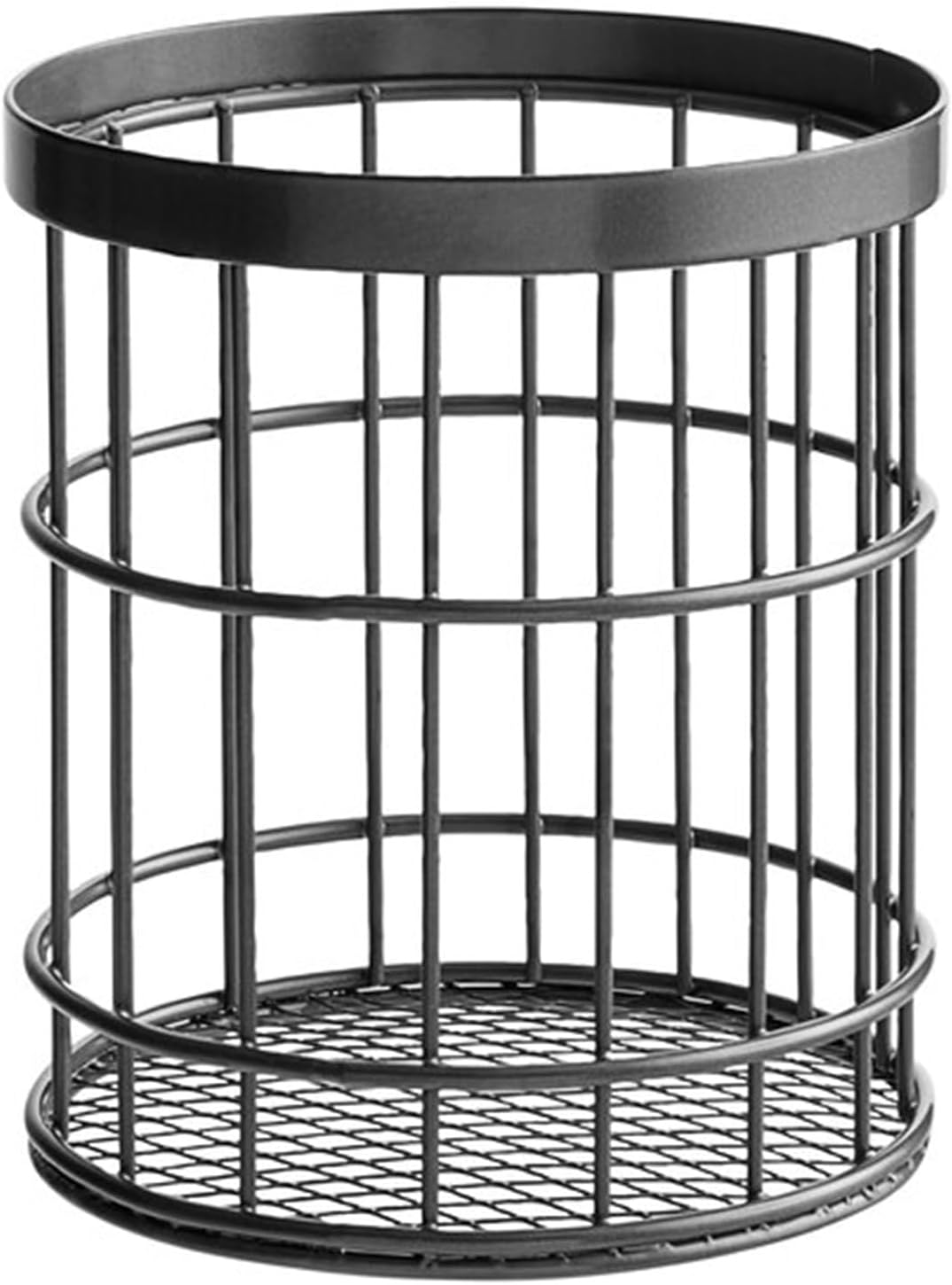 GET Enterprises WB-55-MG Urban Renewal 4 1/2" x 5 1/2" Metal Gray Round Wire Basket WS-375WB55MG-NPF