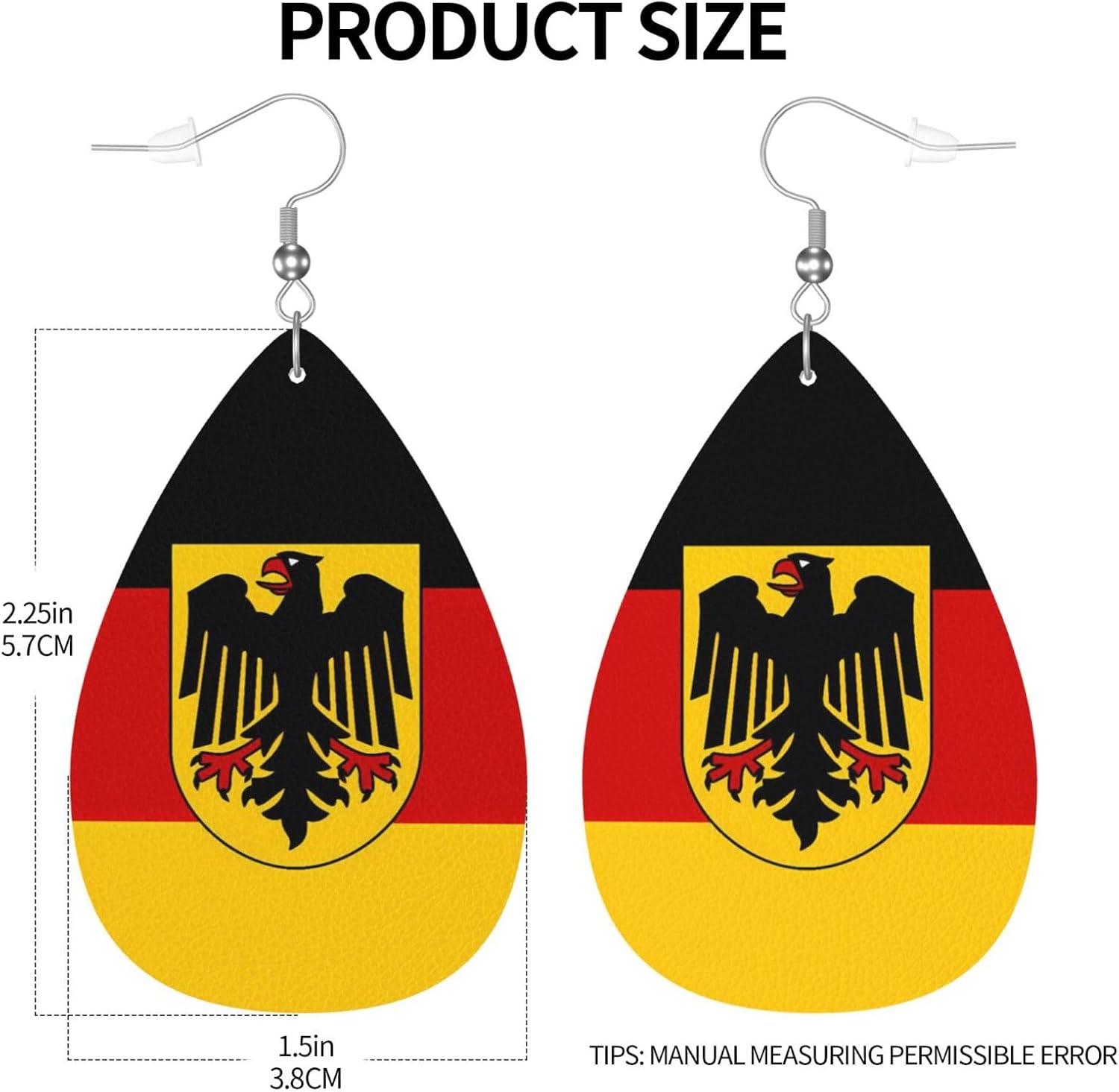 Country Flag Teardrop Earrings For Women Lightweight Leather Dangle Earrings Patriotic Jewelry Gifts - Image 4