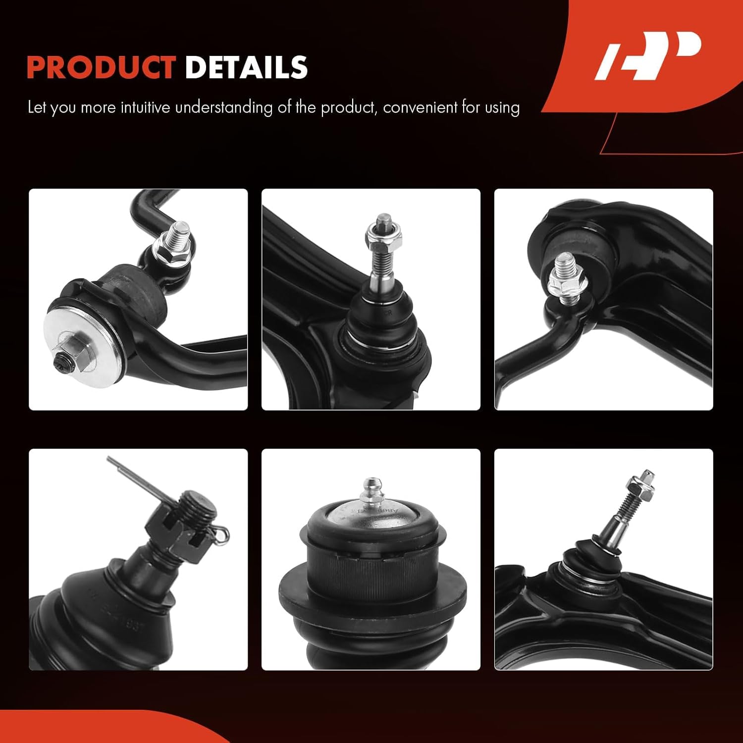 A-Premium Set of 4, Front Upper Control Arm, Lower Ball Joint, Compatible with Ford Explorer 2002-2005, Mercury Mountaineer 2002-2005