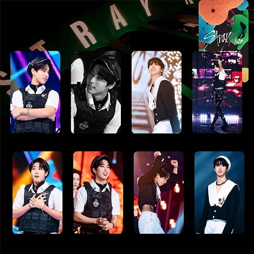 Miniatura 2 de HAIHUANG - Juego de 8 tarjetas fotográficas Kpop Stray Kids MAXIDENT LOMO, tarjetas de Felix Bangchan Leeknow Hyunjin, postales (8 piezas)