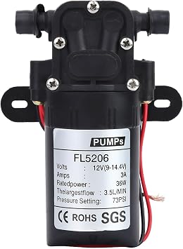 FL 5206 36W Diaphragm Pump, Double Straight Tube Pump, Self Adjusting Electric Diaphragm Pump, Air Conditioner Cleaning Water Pump Accessories DC12V