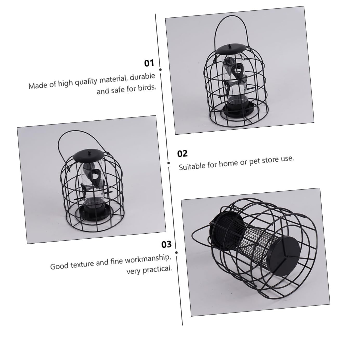 BESPORTBLE 1pezzi Mangiatoia Per Ferro Nero Con Rete Mangiatoia Appesa Per Pappagalli e Calopsite Accessori Per Per Casa e Negozio Di Animali