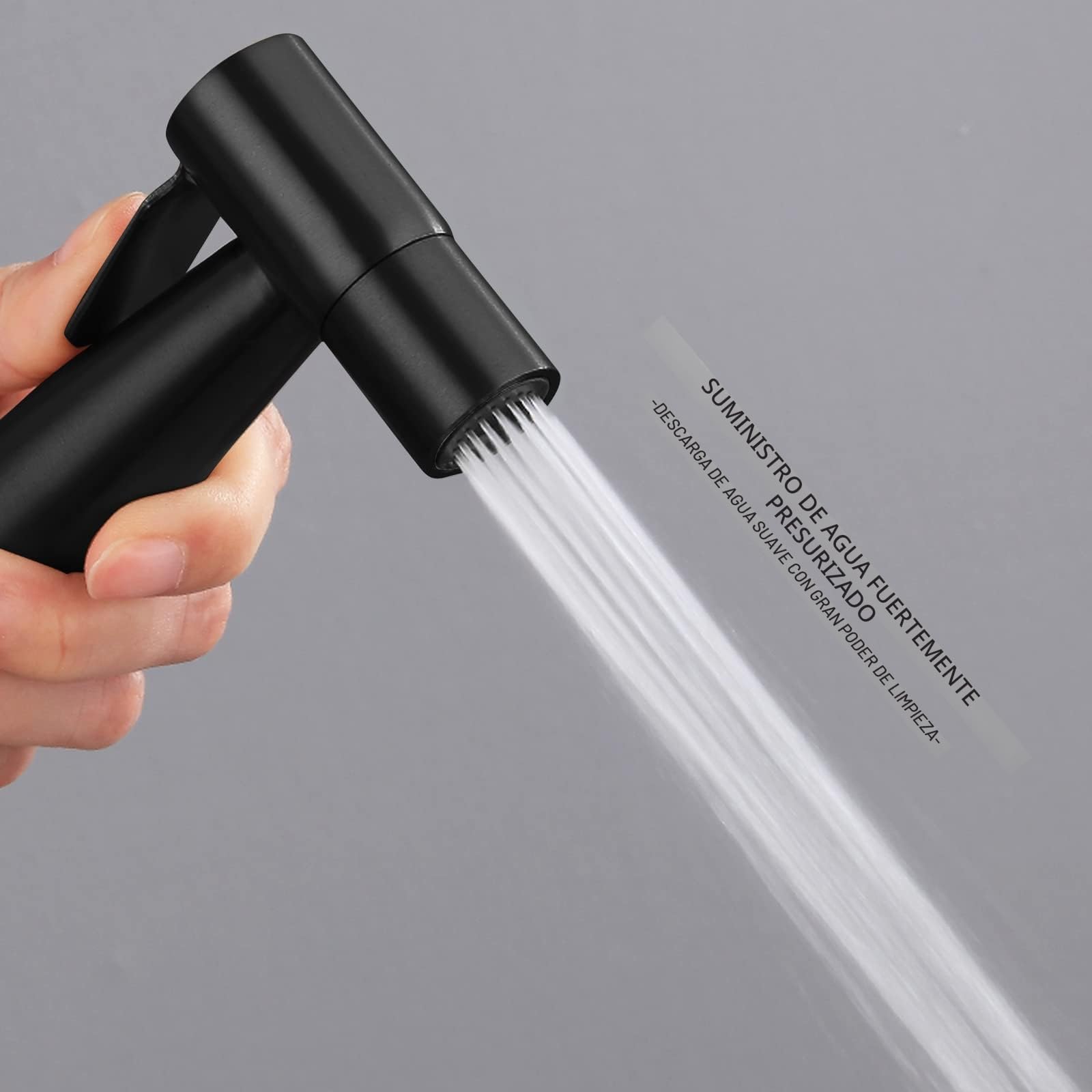 [LOSCHEN] Pulverizador de Bidé Para Inodoro, Pulverizador de Mano de Acero Inoxidable Para WC, Grifos de Bidé Shattaf Pulverizador (Negro)