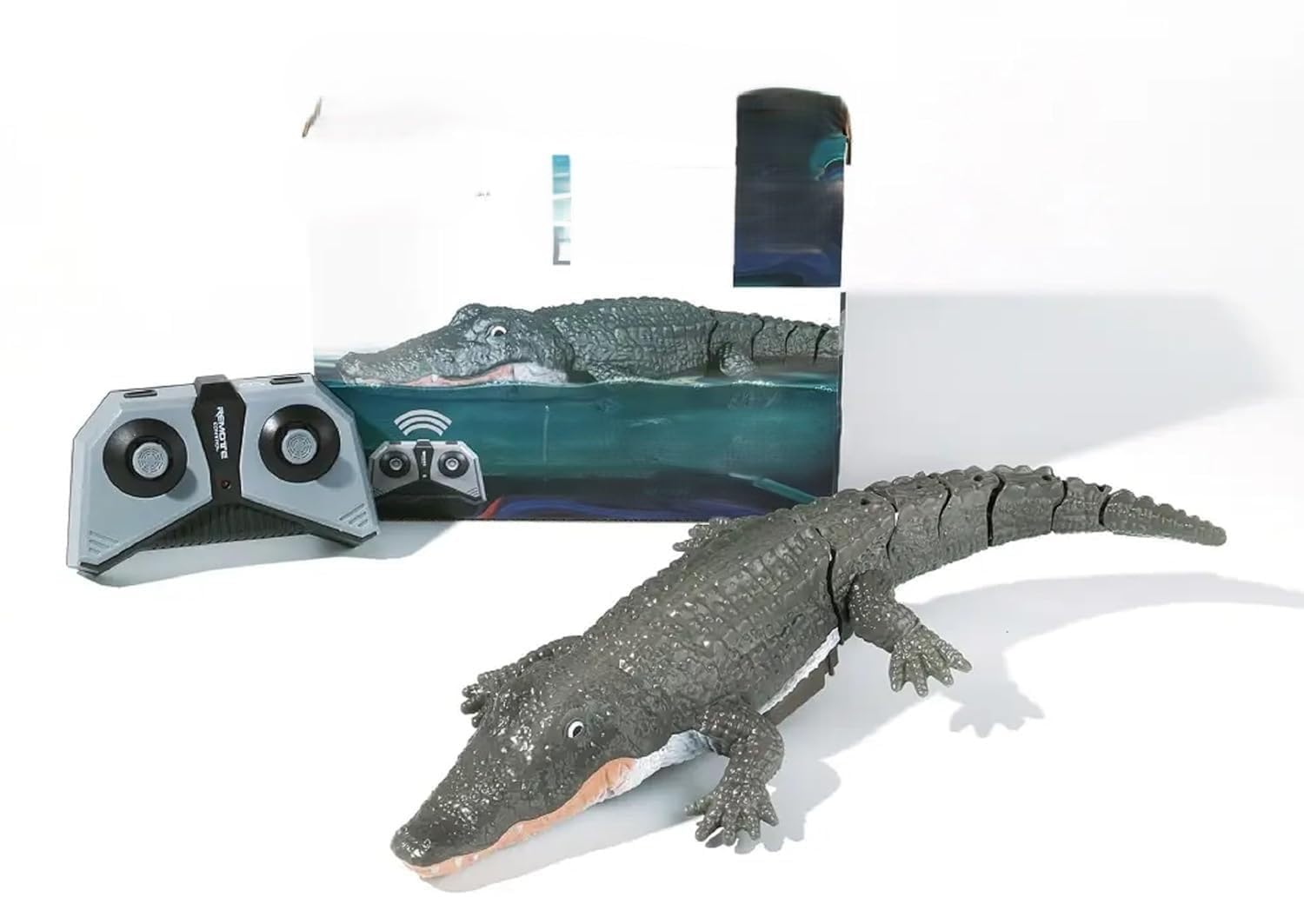 TIUDTOY 2.4G Remote Control Crocodile Toy Scale High Simulation Crocodile, Crocodile for Swimming Pool Bathroom Great Gift RC Boat Toys for 5+ Year Old Boys and Girls