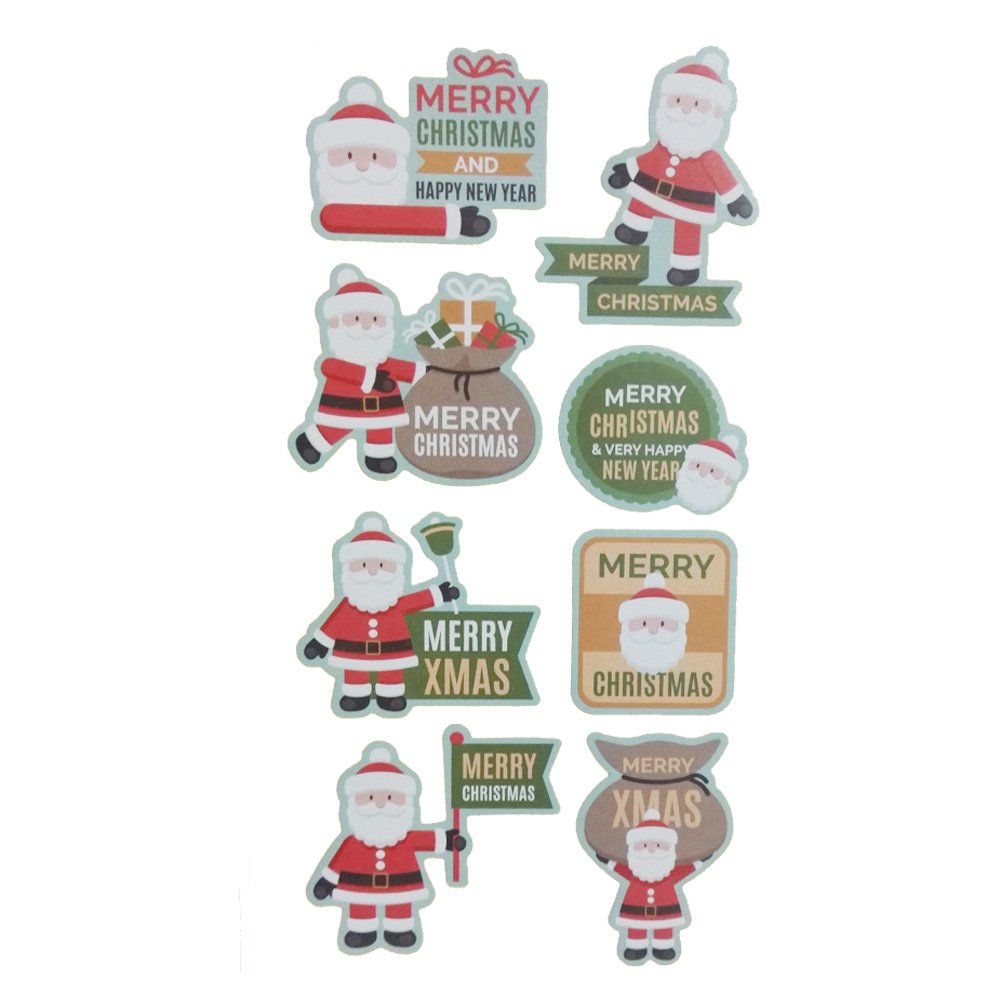 Christmas Cookie Sealing Decor Sticker Biscuit Label Decoration Pack of 80 Labels - Santa