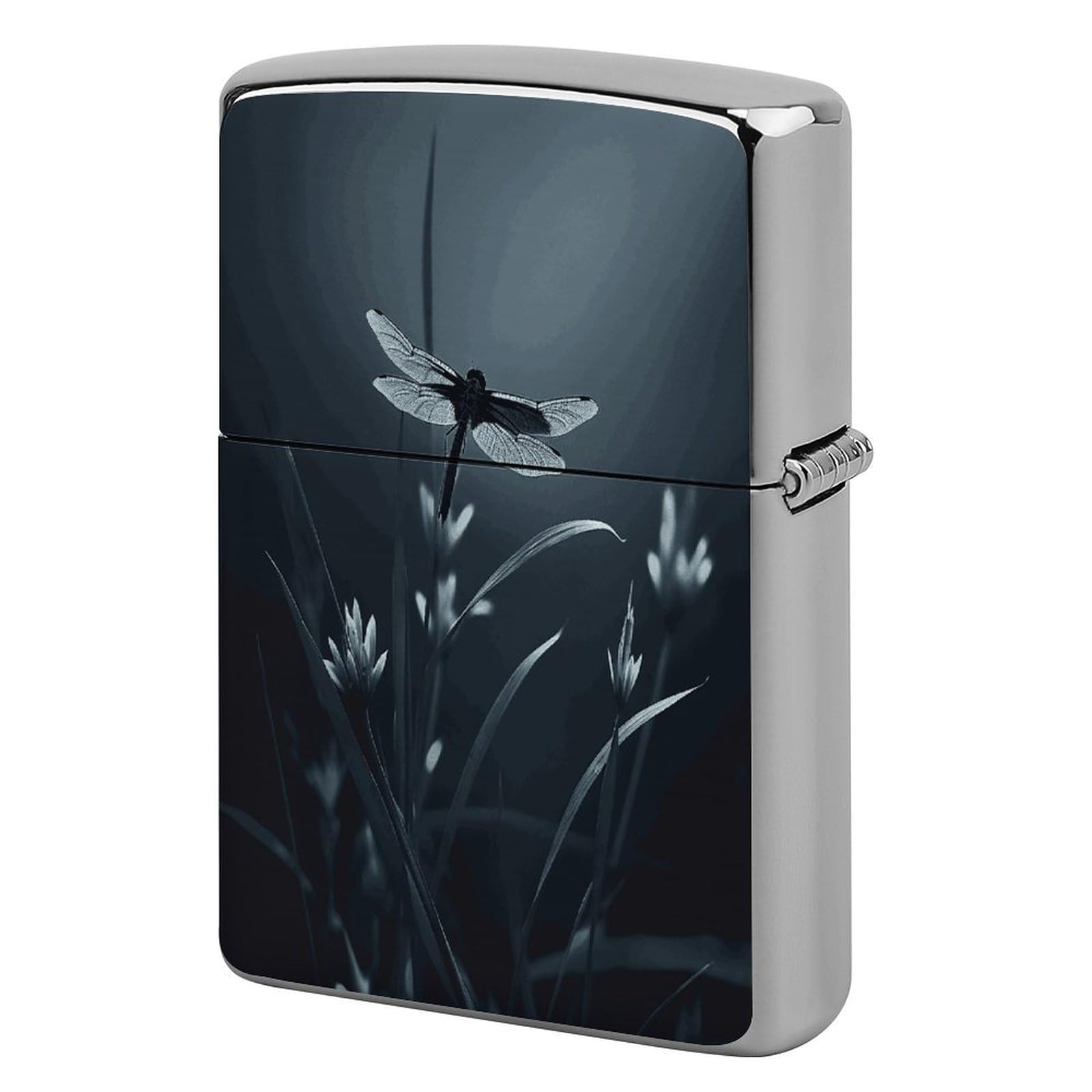 Fodpand Style Dragonfly Silhouette Metal Lighter Case Cover Lighter Sleeve