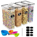 Ausein Juego de 4 Recipientes Herméticos para Almacenar, Contenedores para Alimentos de Plastico sin BPA, Organizador de...
