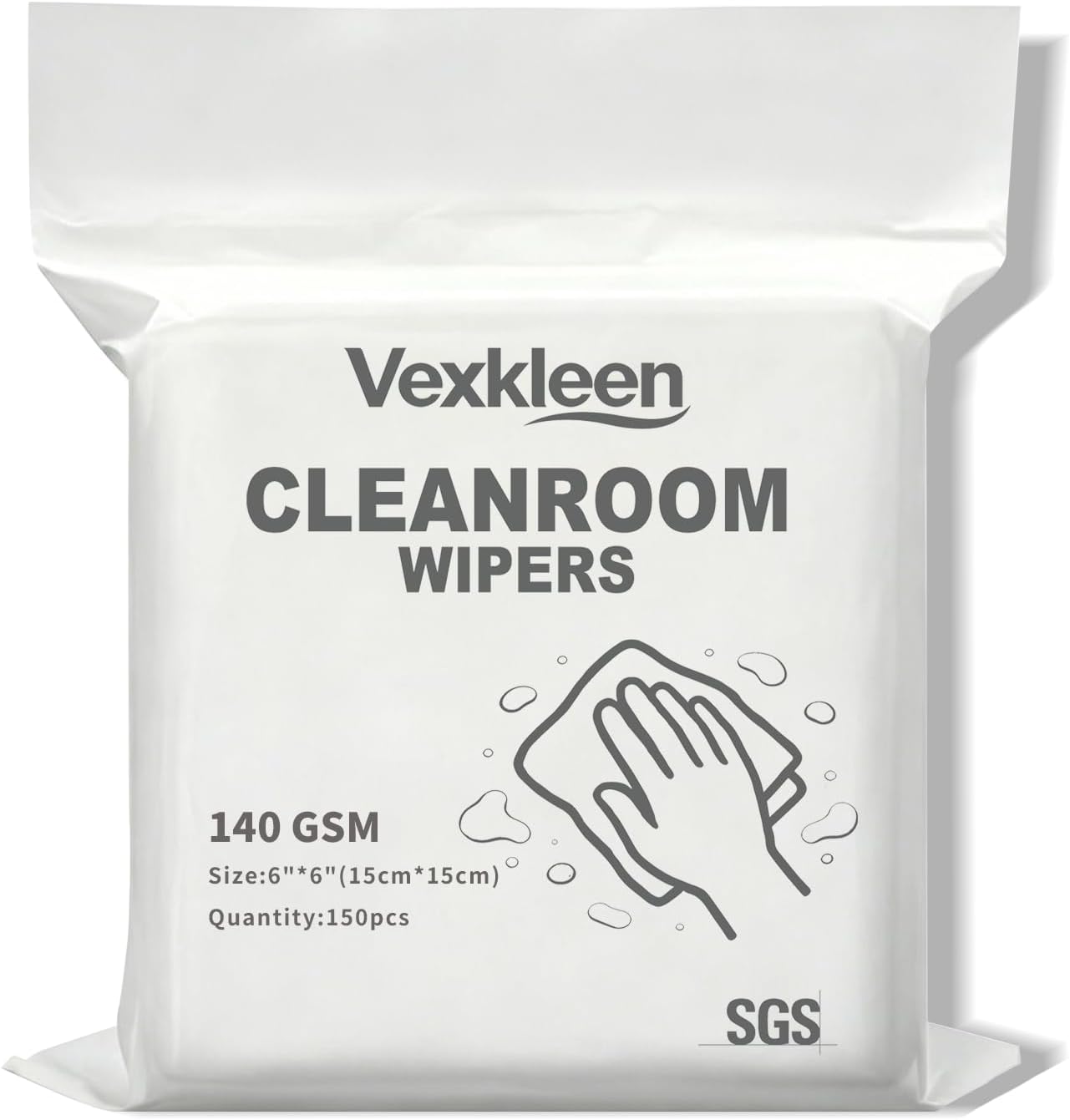 6" x 6" Durable & Absorbent Cleanroom Wipe (150 Pcs, 140GSM)
