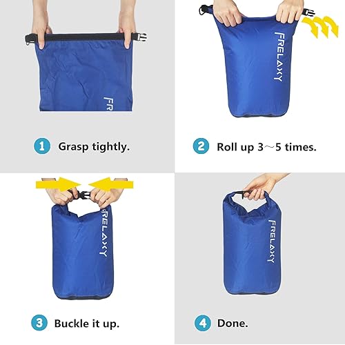 Vista 6 de Frelaxy Bolsa seca de 3 unidades/5 unidades, saco seco ultraligero, bolsas para exteriores que mantienen el equipo seco para senderismo, mochileros
