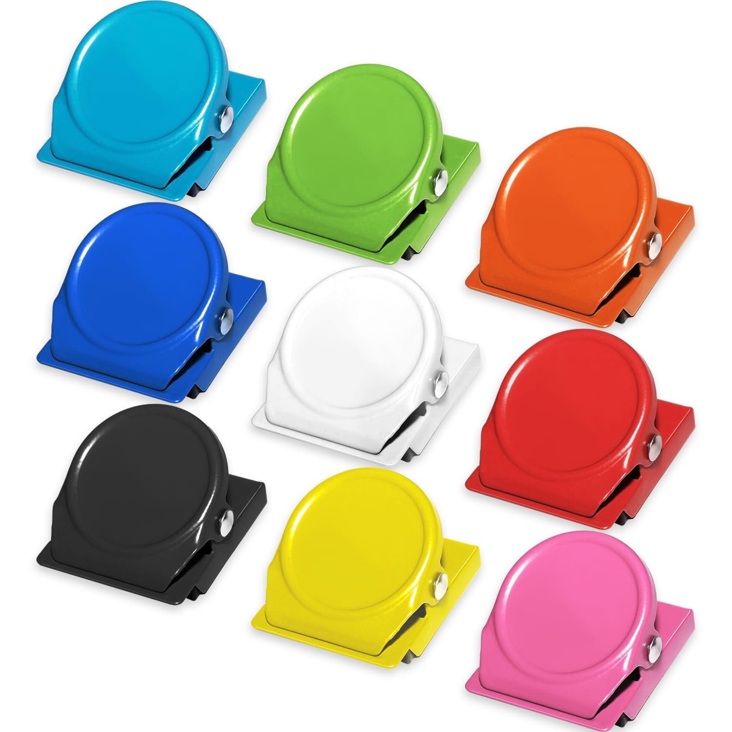 9 Pack Magnetic Clips for Classroom Whiteboard Refrigerator Fridge, 9 Colors Assorted