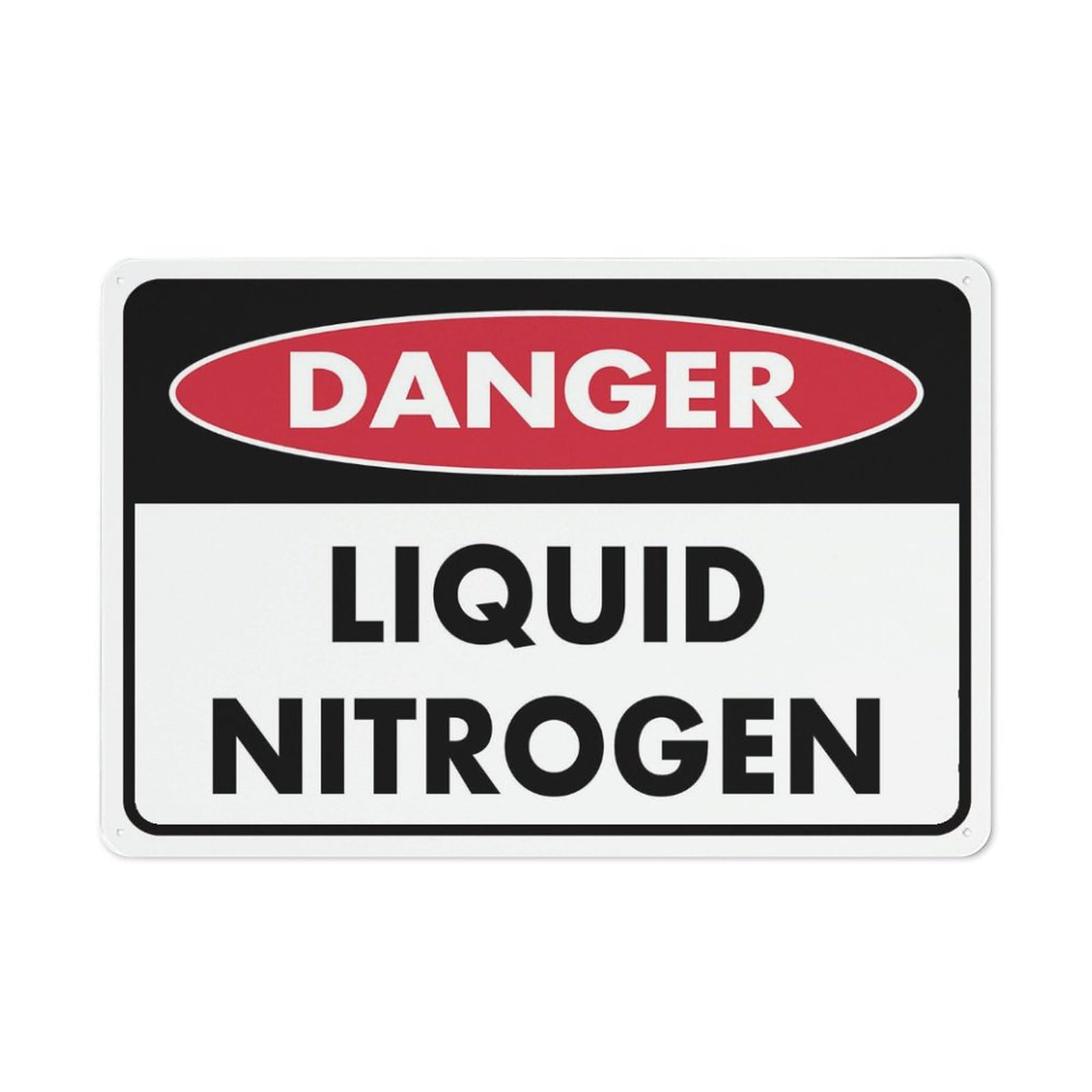 Danger - Liquid Nitrogen Sign, 8x12 Inch Rustproof Aluminum Metal Sign, Multicolor